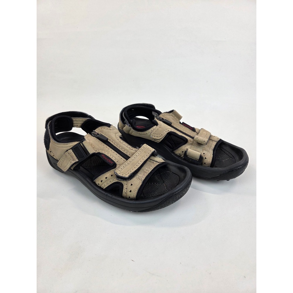 FootJoy Golf Sandals Mens 7M Tan Black Spiked Strappy Zipper 48672 Softspikes